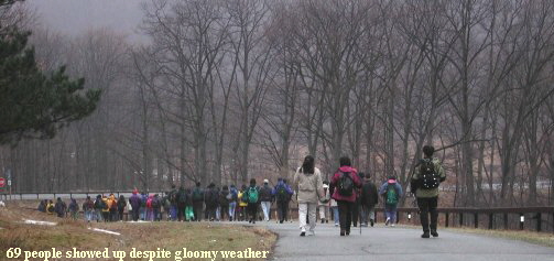 69 people showed up despite gloomy weather